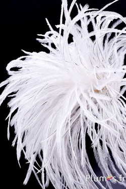 Federbusch Strauss mit Schlaufe - Höhe 18-20 cm - creme grau natur